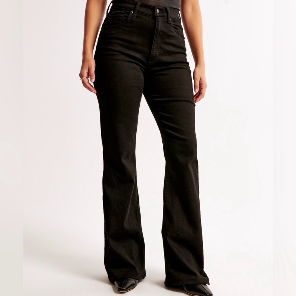 Ultra high rise stretch flare jeans